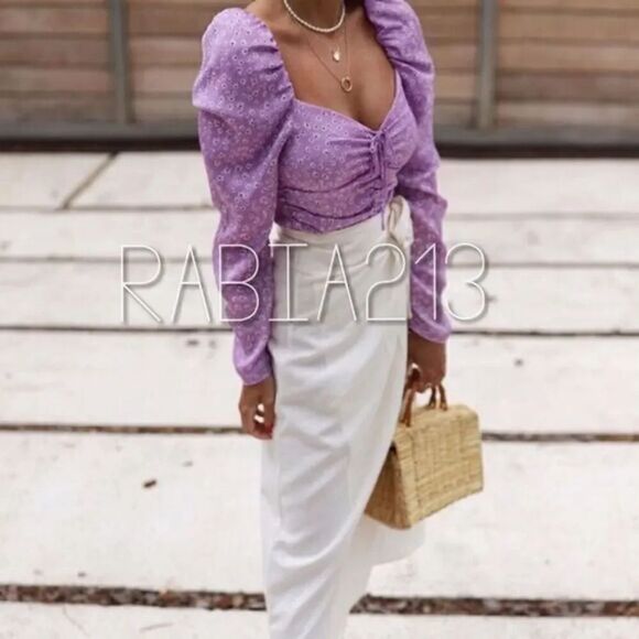 ZARA FLORAL TIED PRINT BLOUSE - Picture 13 of 16